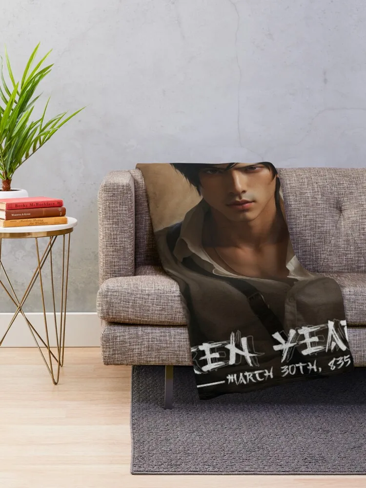 Another Cool Eren Yeager Realistic Digital Drawing Throw Blanket Beach Decoratives wednesday Thin Blankets