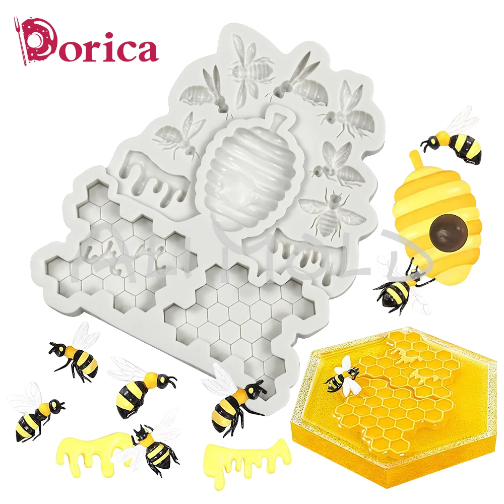 Bee/Honeycomb Fondant Silicone Mold DIY Chocolate Cake Mould Resin Clay Model Cake Decorating Tools Kitchen Baking Accessories