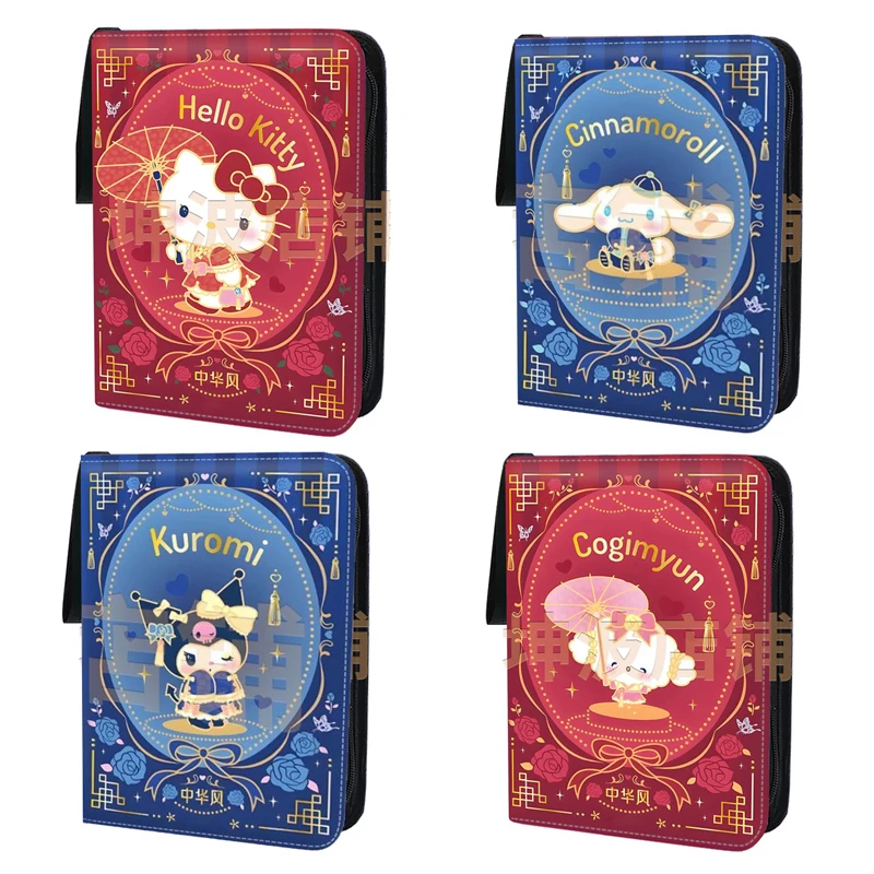 400/900pcs Sanrio Card Album Book Folder Hello Kitty 4/9 Card Slots Collections Zipper Double Pocket Zipper Card Binder Holder