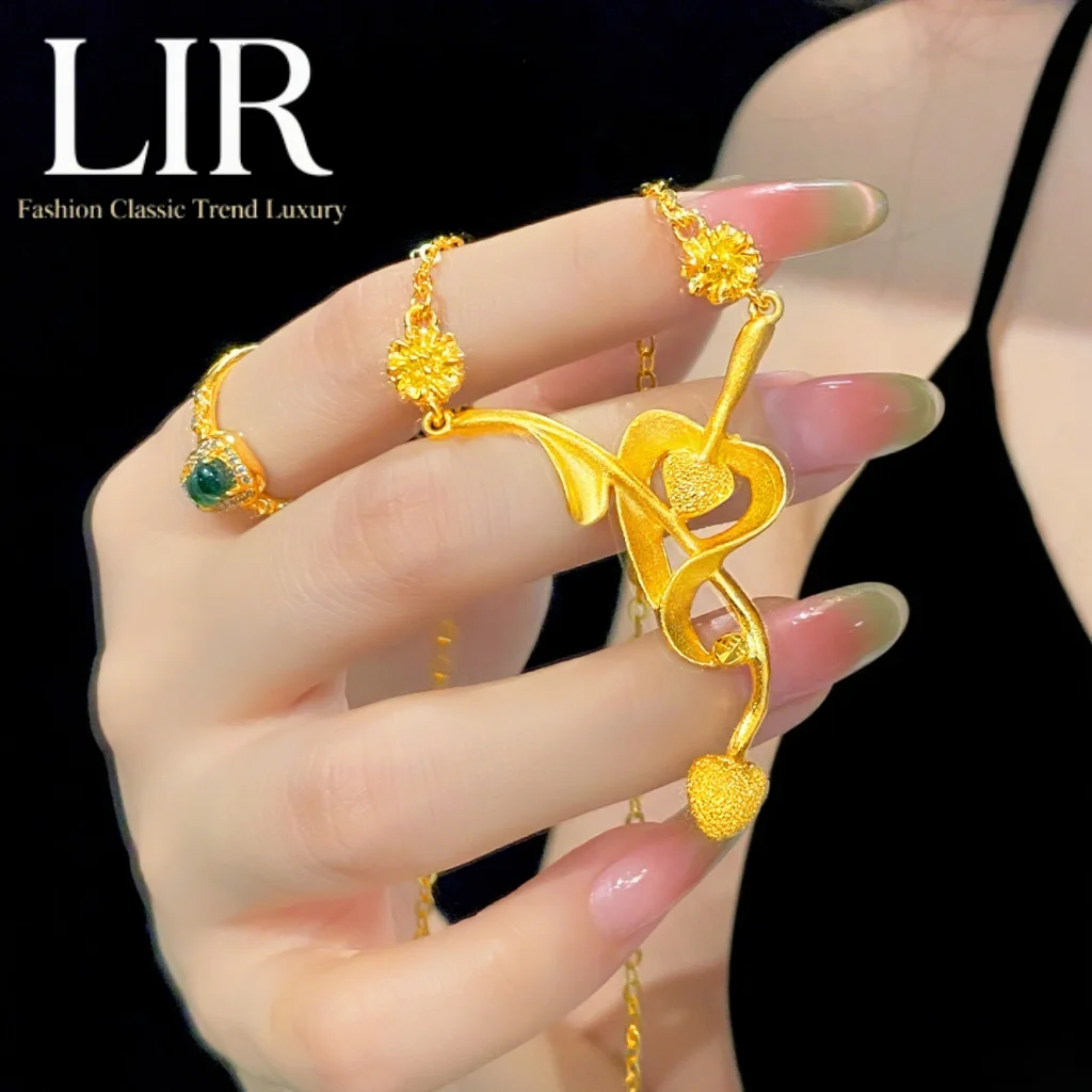 

LIR Fadeless Non - deformable Necklace: Latest Plating, Melodic Notes, Two Hearts in Sync, Gift for Her, Trendy Women's Jewelry