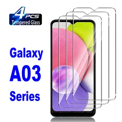 1/4Pcs Tempered Glass For Samsung Galaxy A03 A03s Core A03Core Screen Protector Glass Film