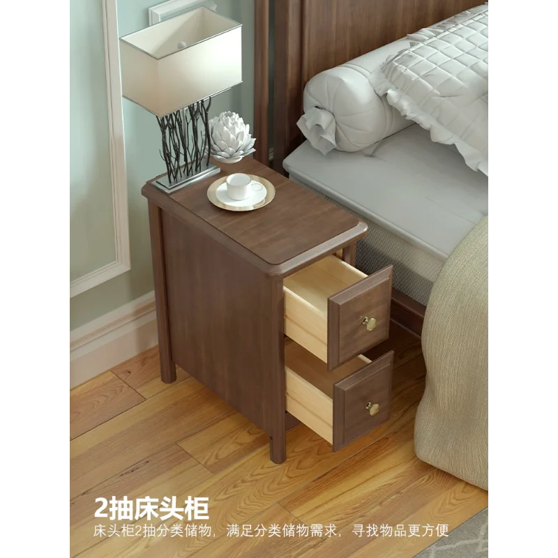 

20/30Cm/40/45 Bedside Table Walnut Mini Bedside Extremely Narrow Cabinet Small Apartment Bedroom Storage Crack Cabinet