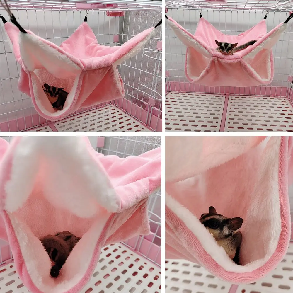Cute Soft Rabbit Squirrel Winter Comfortable Warm Cage House Guinea Pig Nest Small Animal Sleeping Bag Hamster Hammock