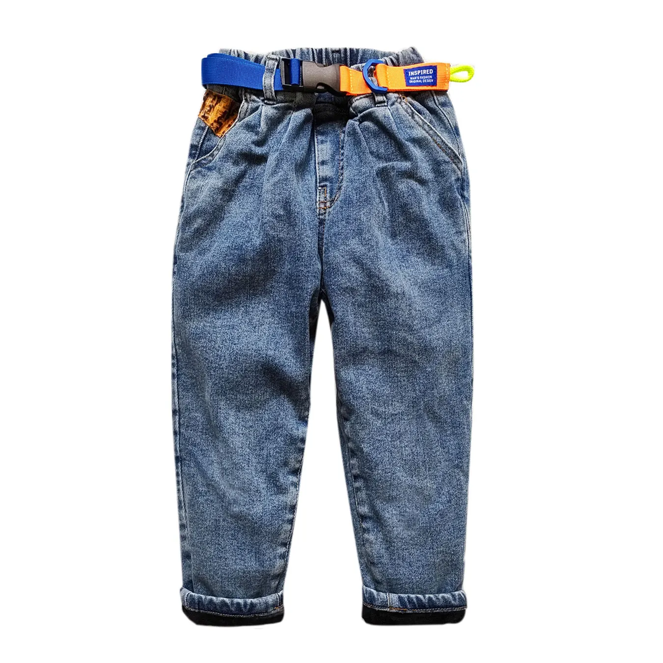 5017 winter warm  3-7 years Kids Boys' Jeans soft denim and fleece  boys clothing