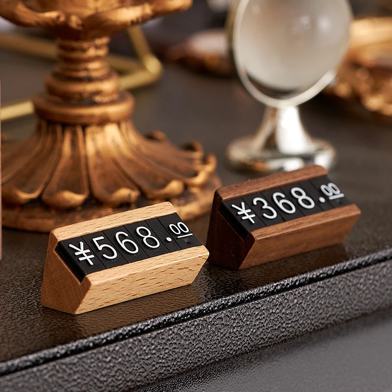 Solid Wood Vertical Plate Price Tag Commodity Tobacco, Wine, Tea, Beauty Products Display Plate High-end Price Tag