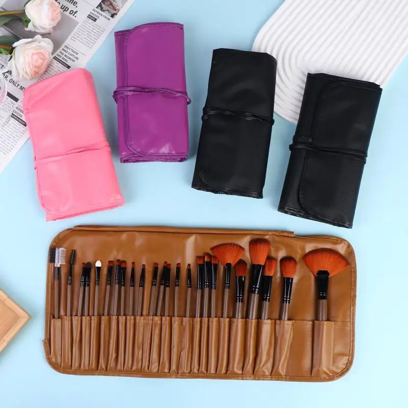 Professional Makeup Brush Set 24Pcs High Quality Beauty Brushes Kit with Bag for Face Contour Blush Eye Make Up