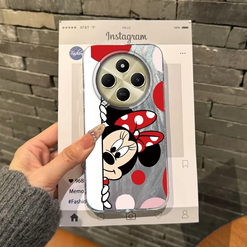

Couple Mickey Minnie Bow Phone Case For Xiaomi 13T 14T Poco X7 M6 M5s Pro Redmi Note 14 13 9 8 Pro 13C 14C A3 10 Funda Cover