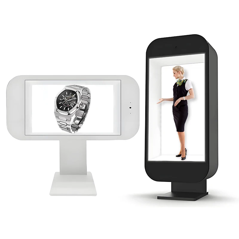 

Upgrade Style 21.5 Inch Advertising LCD Display Touch Screen Transparent 3D Hologram Box Holobox With Camera And Mic