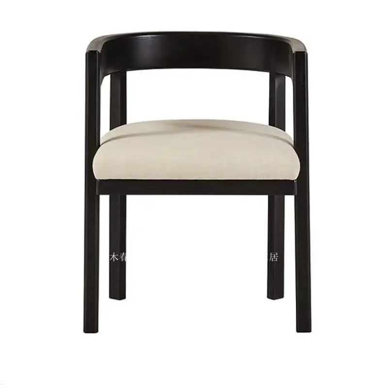 Directo de Fábrica 2026 Silla de Comedor Superior con Respaldo Arqueado y Bolsa Acolchada, Respaldo de Madera Maciza para Uso Doméstico