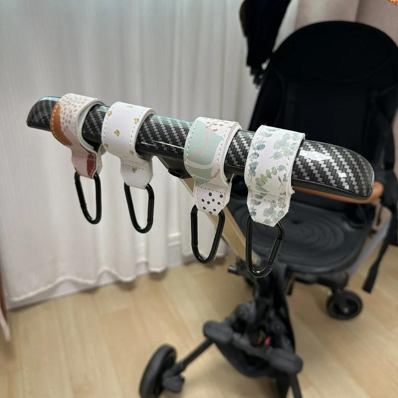 

Крючок для детской коляски из металлической искусственной кожи в стиле Ins, четыре цвета, многофункциональный автомобильный аксессуар для подвешивания предметов