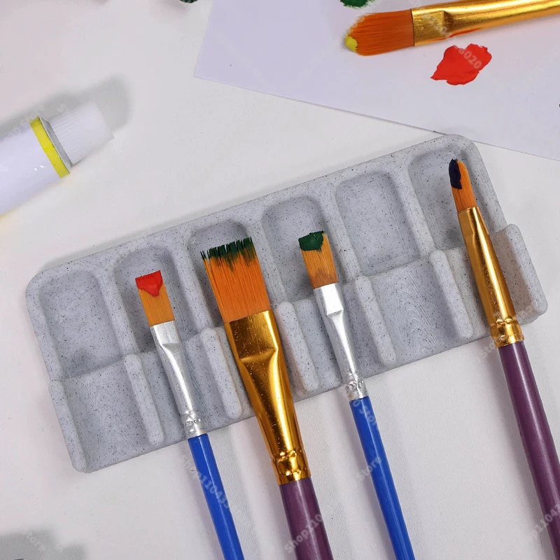 حامل مسند فرشاة الرسم، حامل فرش اللوحات البلاستيكية البيضاء، مساند صينية التنقيط للرسم المختلف #2