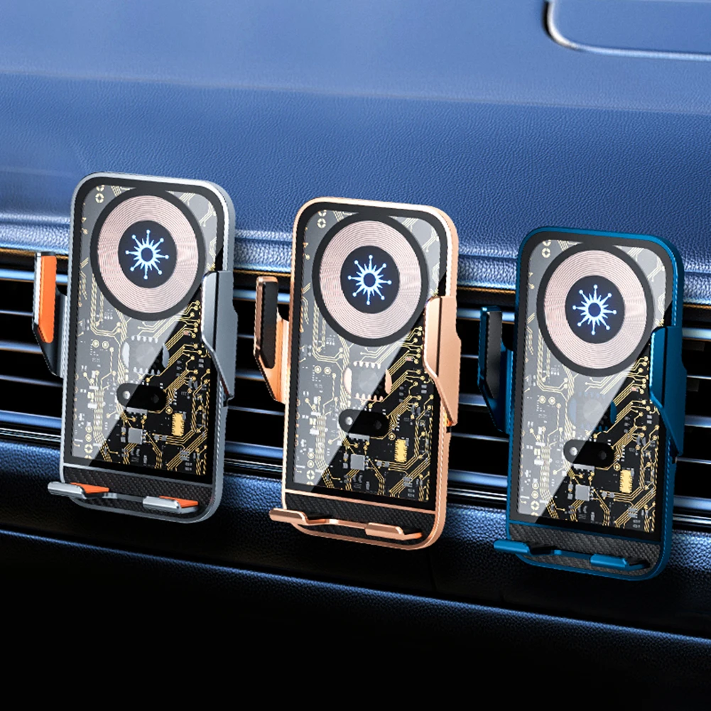 Car Charging Station Auto-clamping Windshield Dashboard Air-vent Cell Phone Holder For Most Car Types