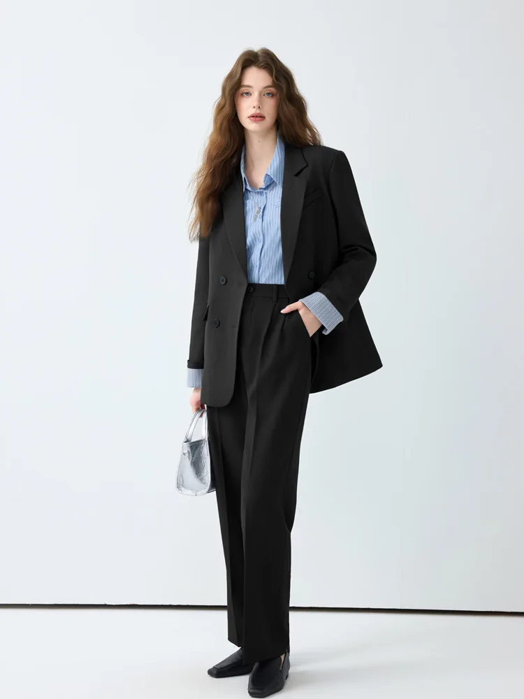 

Elegant women's suit2025New autumn loose-fitting casual suit, elegant business attire two-piece set