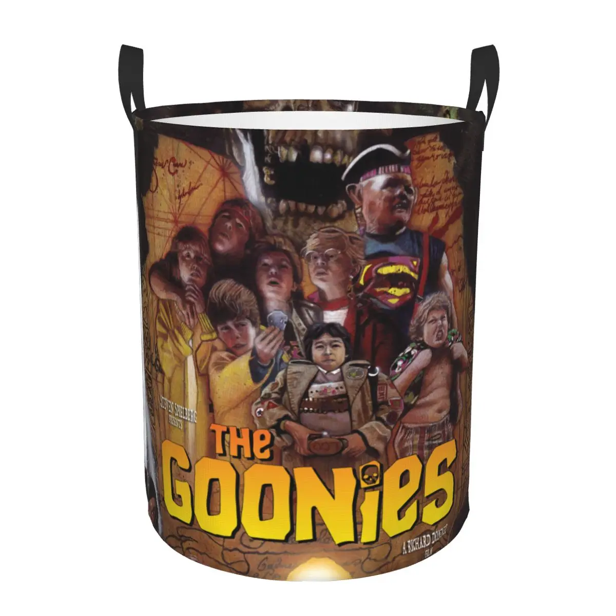 Custom The Goonies Laundry Basket Collapsible Never Say Die Movie Clothing Hamper Toys Organizer Storage Bins