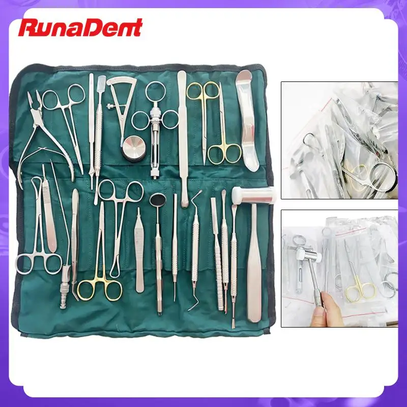 26 Pcs/set Dental Implant Tool Basic Instrument Set Dental Implant Surgery Kit Stainless Steel Dentist Oral Surgery Tools