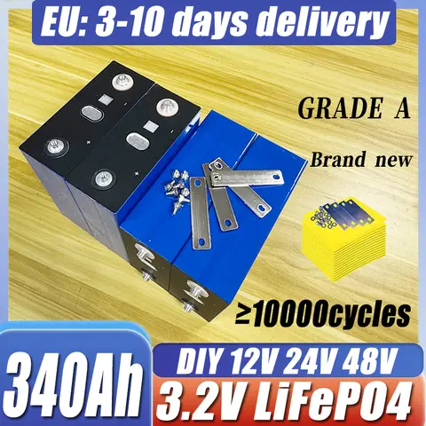 10000+cycle 3.2v 340ah New lithium iron phosphate battery, delivered to the EU within 3-10 days, brand new A-class，DIY12 24 48V
