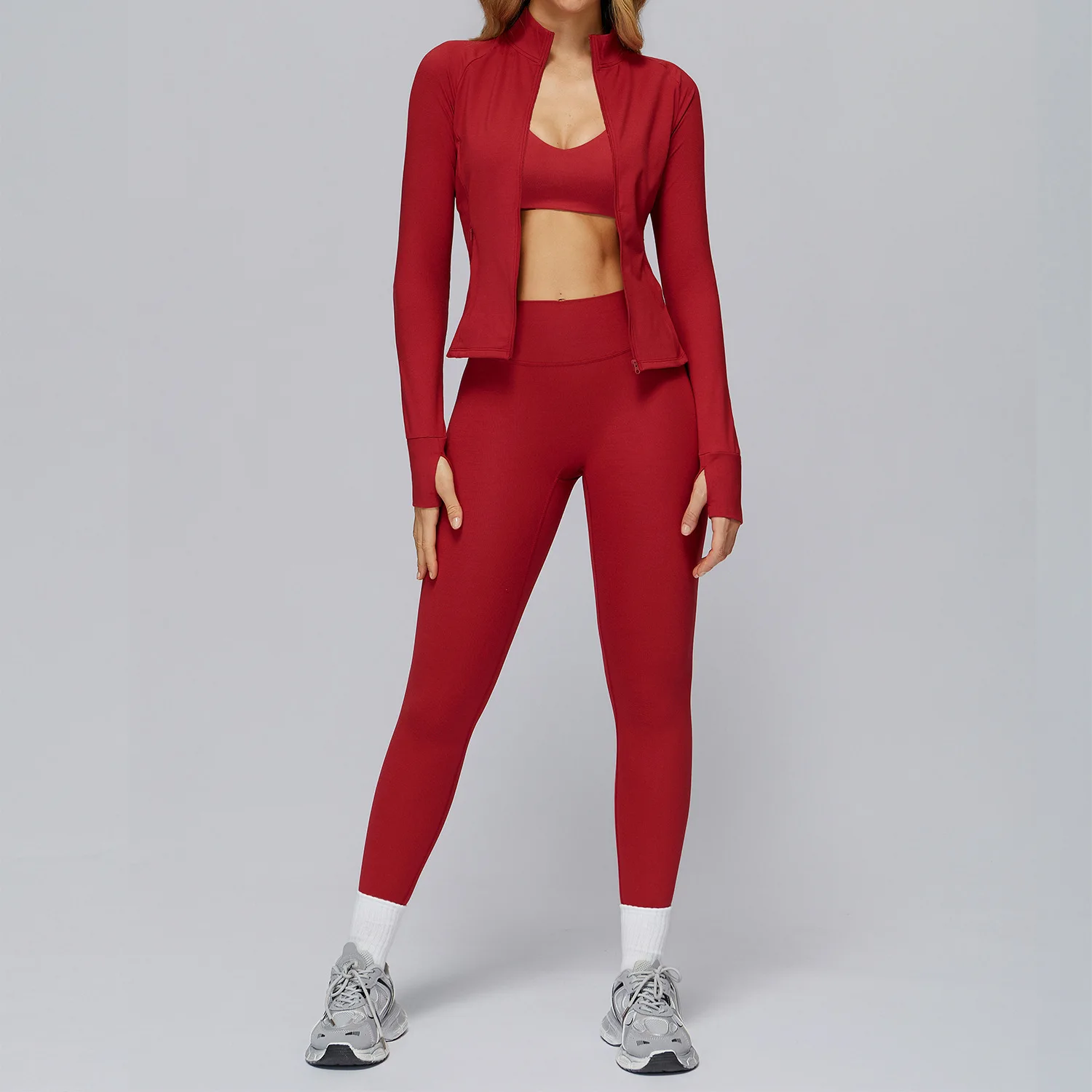 Customized LOGO Women's Grinding Yoga Skinny Fashion I-Character Beauty Back Sports Outdoor Running Fitness Suit