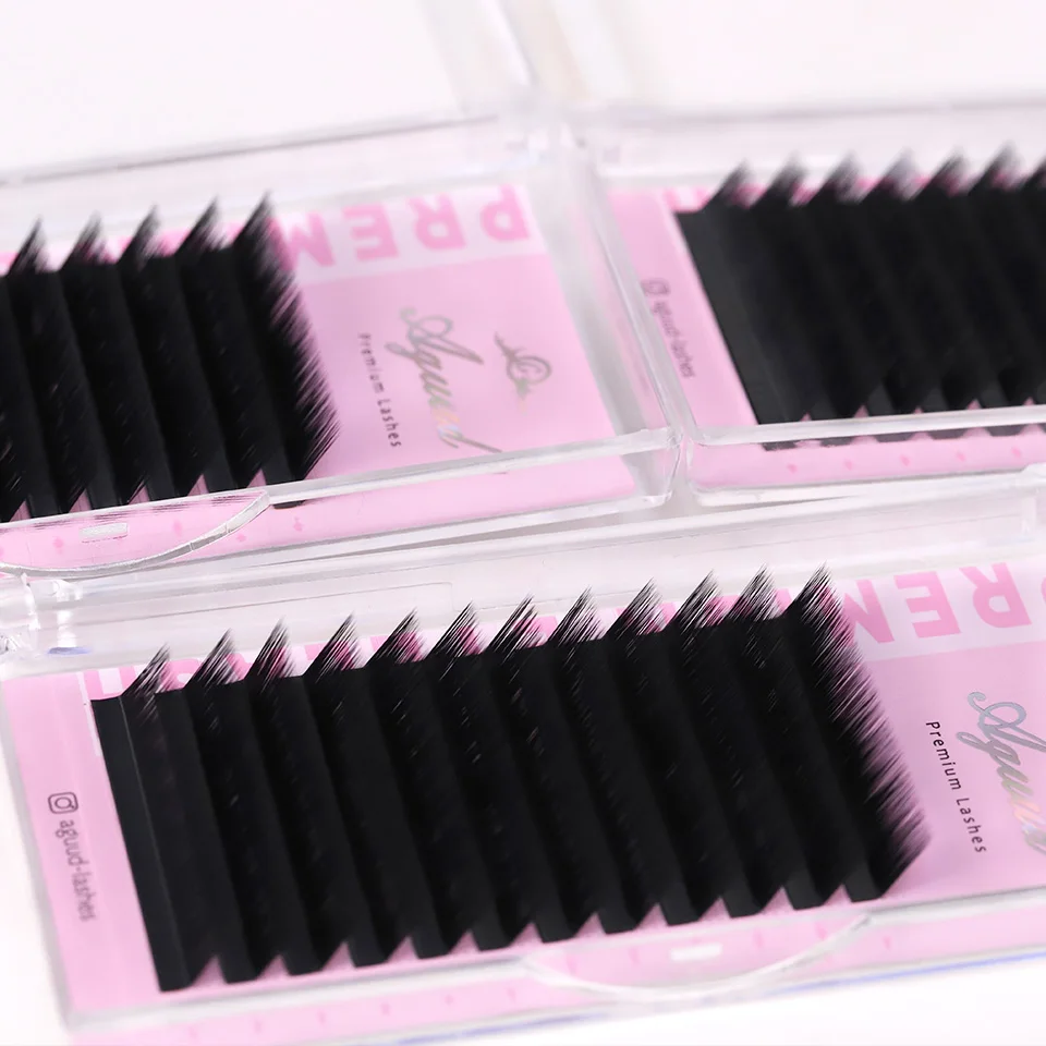 Aguud 소프트 내추럴 볼륨 캐시미어 매트 블랙 속눈썹 트레이 L/M 컬 8-15mm 믹... - 5