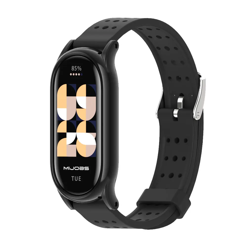 حزام ل Xiaomi Mi Band 8 9 10 سوار معصم من السيليكون Mi band 9 سوار بديل لـ Xiaomi Smart Band 8 9 حزام لون المعصم