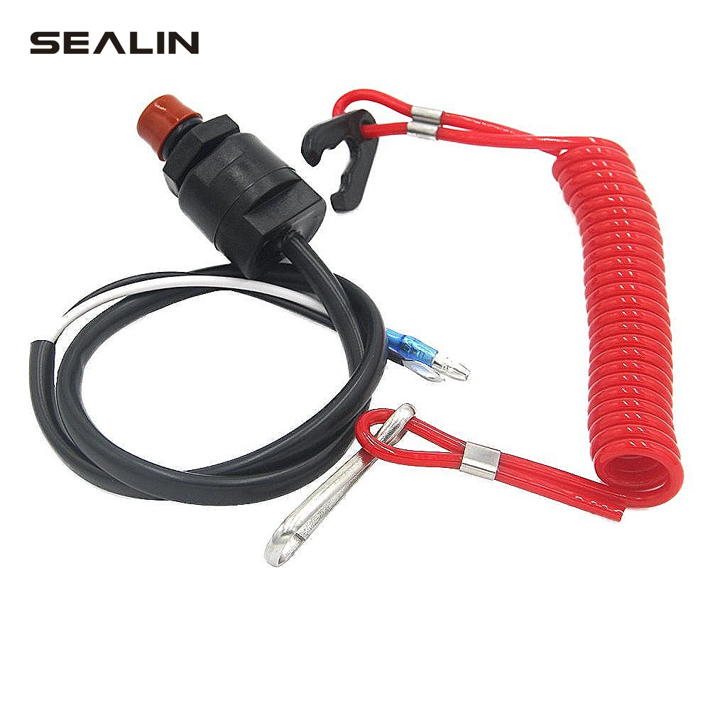 SEALIN Boat Lanyard Kill Urgent Stop Switch & Safety Tether Lanyard for Yamaha/Tohatsu/Honda Outboard Motors ATV Boat Bike
