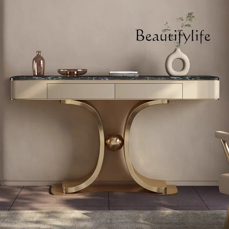 

BJ Natural Luxury Stone Entrance Table Entry Light Luxury Entrance Platform Aisle Case Modern Simple Entrance Cabinet