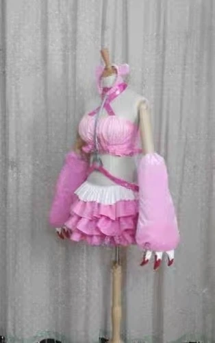 SUPER SONICO GRG Racing Queen Genus Gloomy Bear Cosplay Costume with socks Pink wig and Prop headset