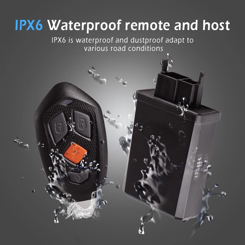 top sale Waterproof Anti-thelf Motorcycle Burglar Alarm System With remote start/stop engine Function built-in vibration sensor
