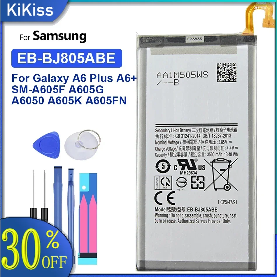 Аккумулятор Kikiss EB-BJ805ABE 3500 мАч для Samsung Galaxy A6 Plus A6 + A6Plus A6 + SM-A605F A605G A6050 A605K A605FN A605GN
