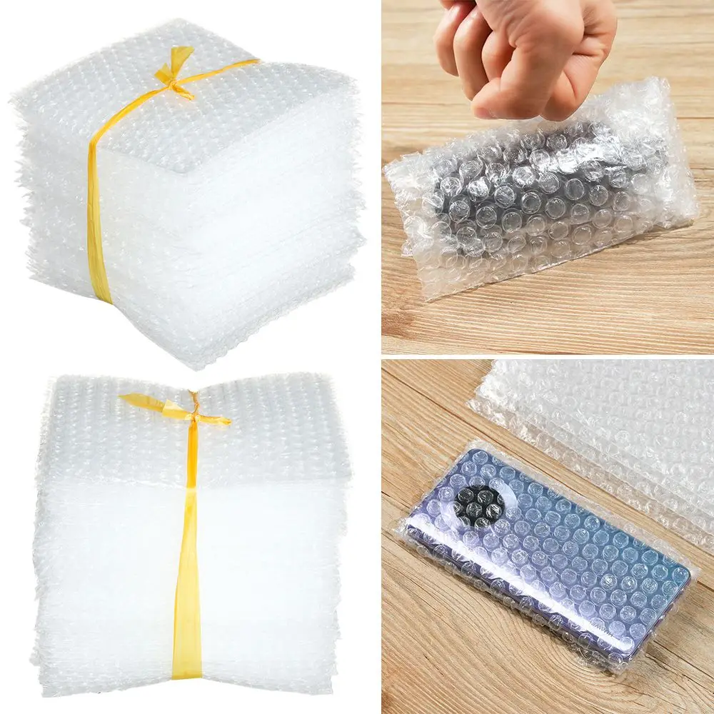 50pcs 5 Sizes Envelope Cushioning Covers Shockproof Package Foam Packing Bags White Bubble Bag Protective Wrap