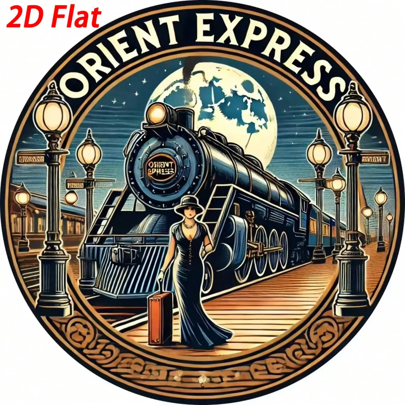 Orient Express Vintage Wandskulptur Aluminium Kunst 20x20cm Home Bar Dekor Geschenk