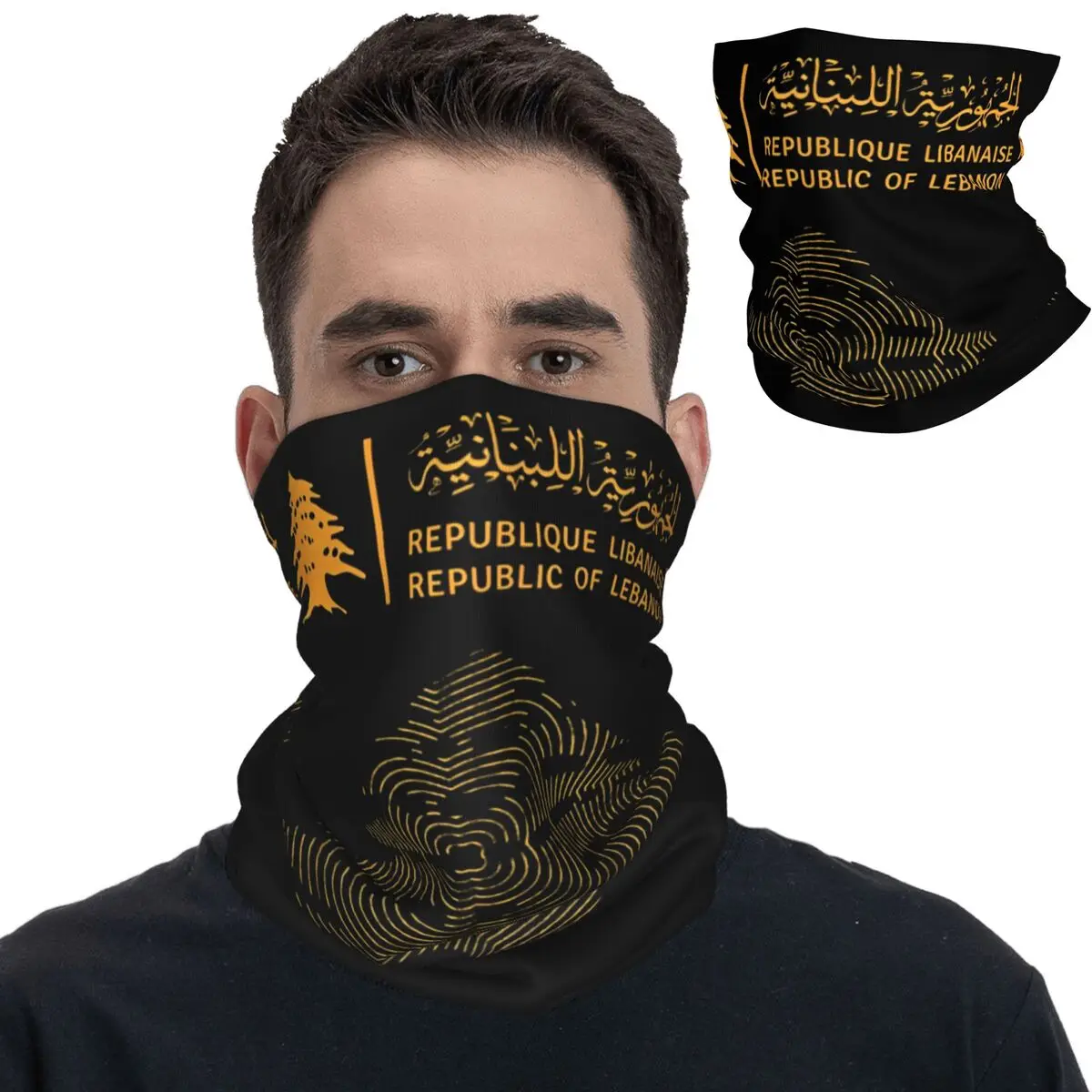 Lebanese Lebanon Passport Flag Bandana Neck Cover Printed Balaclavas Mask Scarf Multi-use Fishing for Men Women Adult Breathable