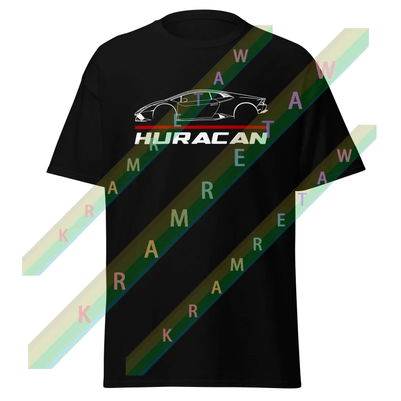 

New summer Casual car T Shirt 100% Cotton Lamborghinis Huracan Car T shirt Graphic Summer Short Sleeves