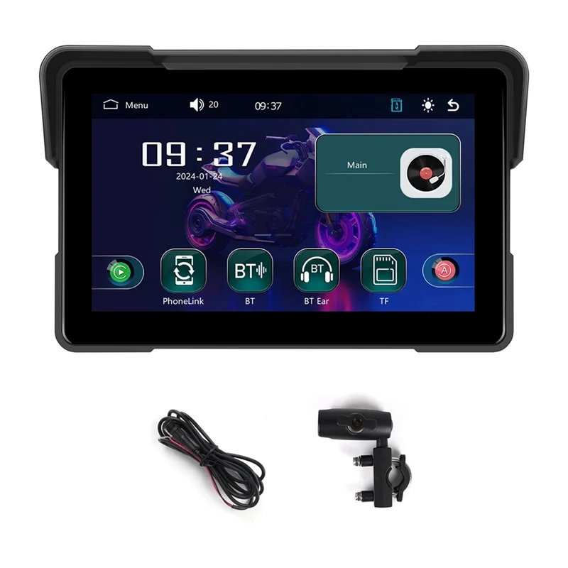 Motorcycle DVR Navigation Screen Carplay Android Auto Screen Bluetooth Wifi Screen-T61C