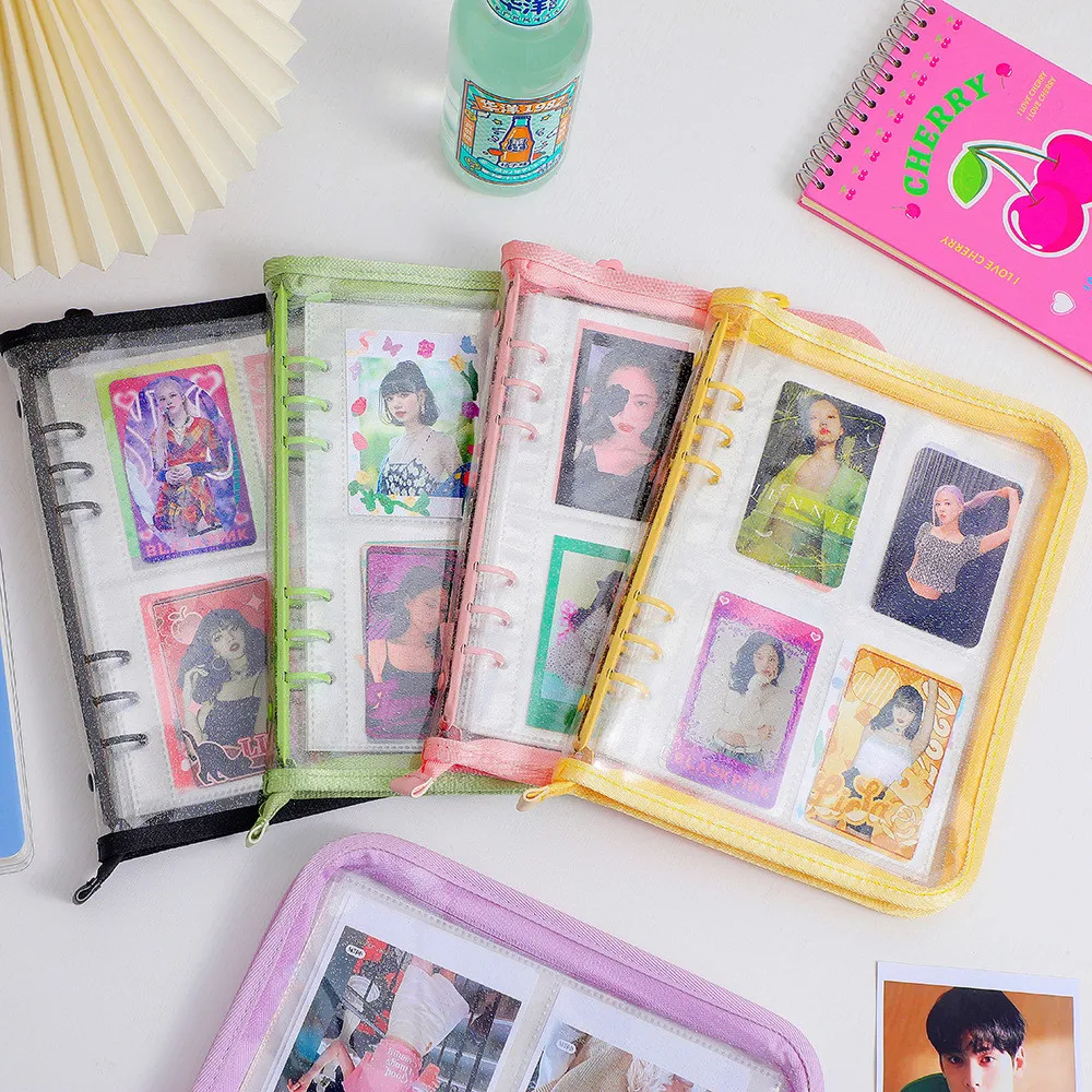 A5 Zipper Binder Photocard Collect Book Postcards Holder Journal Diary Agenda Planner Korea Stationery Kpop Idol Photo Organizer