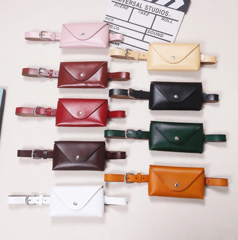 

Fashion Leather Cowhide Envelope Bag Single Buckle Mobile Phone Change Fanny Pack Small Bag Multi-color Versatile Belt Women