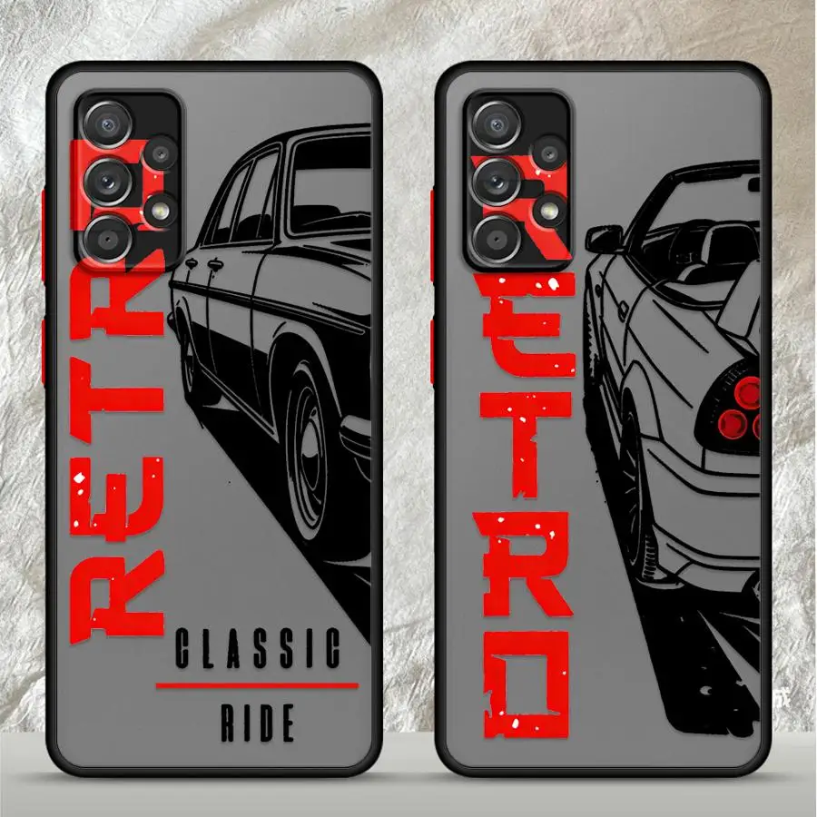 Case for Samsung Galaxy A35 A17 A52 A56 A55 A34 A36 A53 A73 A33 A14 A23 A16 A15 A52S A72 A54 Phone Cover JDM Sport Line Car