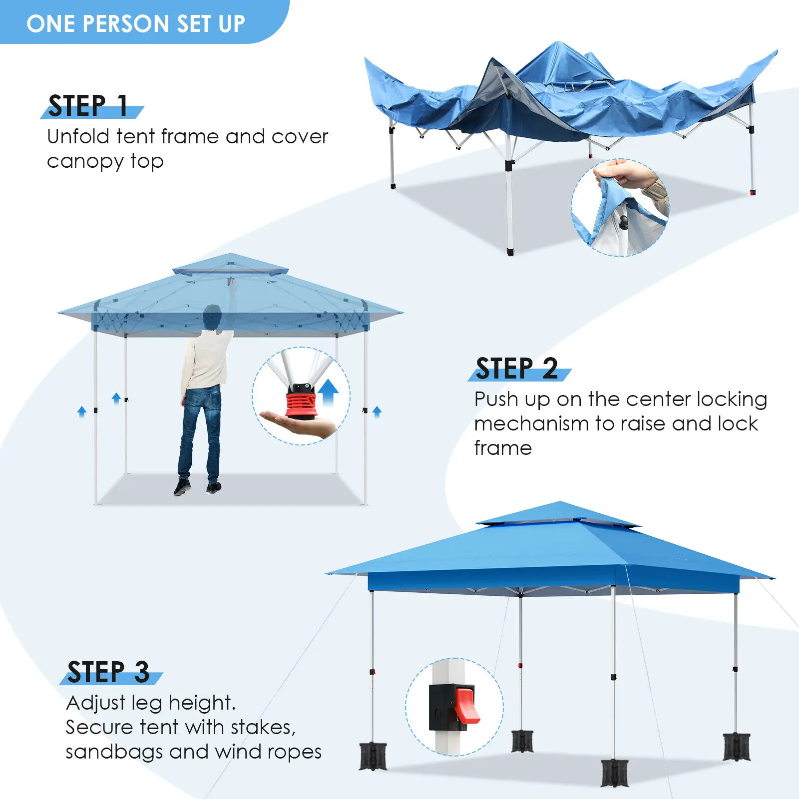 Imagem -05 - Gazebo Outdoor Pop up Canopy Tent Instant Folding Shelter Cortinas e Abrigo para Pátio Festa e Quintal 36x36 m 12x12 ft