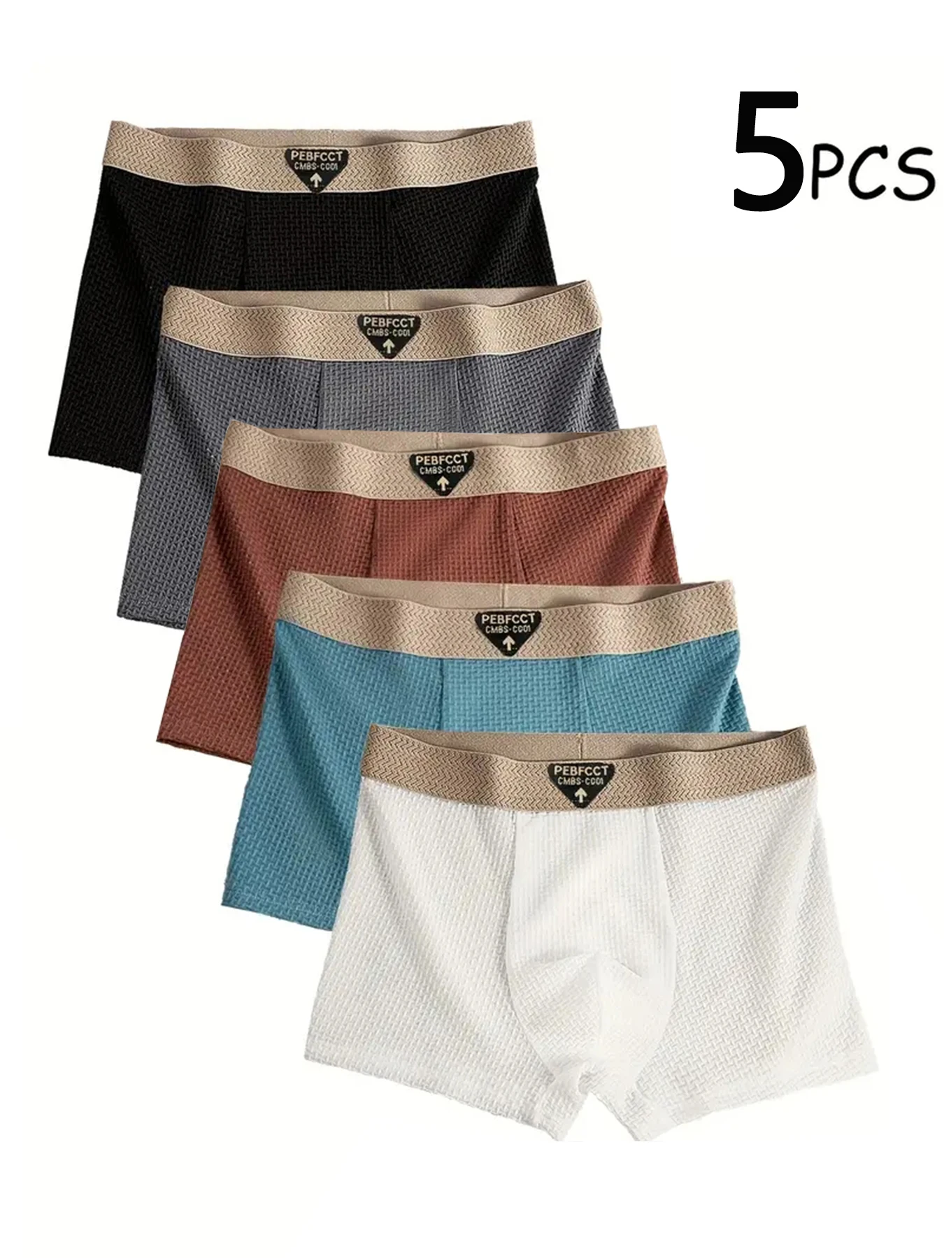 

5 Piece Set Men's Ice Silk Underwear Breathable Men's Casual Sports Underpant Cool Sexy Men Panties Wholesale Plus Size L-4XL