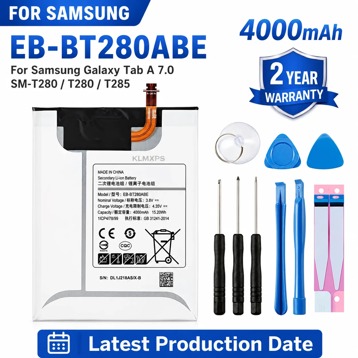For Samsung Galaxy Tab A 7.0 SM-T280 T280 T285 EB-BT280ABE 4000mAh Tablet Battery Repair Replacement Li-ion Cell Pack Part