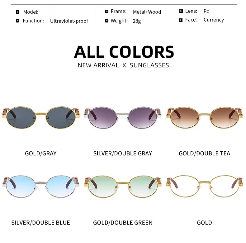 GM LUMIAS Vintage Ovale Sonnenbrille Neue Stilvolle Metallrand Farbverlaufsschattierungen Trendiges Markendesign Mode Grüne Outdoor-Sonnenbrille – Detail 11