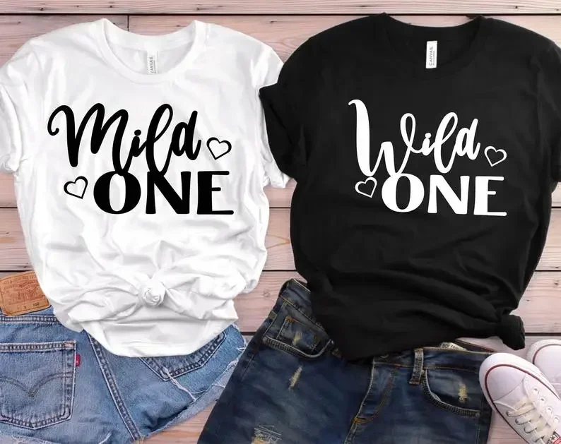 2024 Summer Women Clothing Mild one Wild One Letters Women tshirt Cotton Casual Funny t shirt For Lady Girl Top Tee Hipster