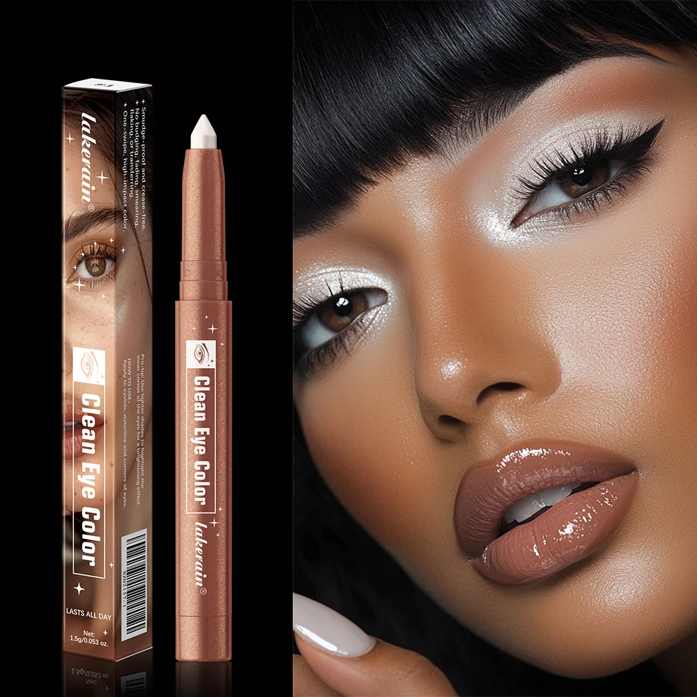 Highlight Stick Glitter Weiß 1 Stück Schimmernder Lidschatten-Lidschattenstift für helle Augen Schillernde Wirkung Make-up-Highlighter