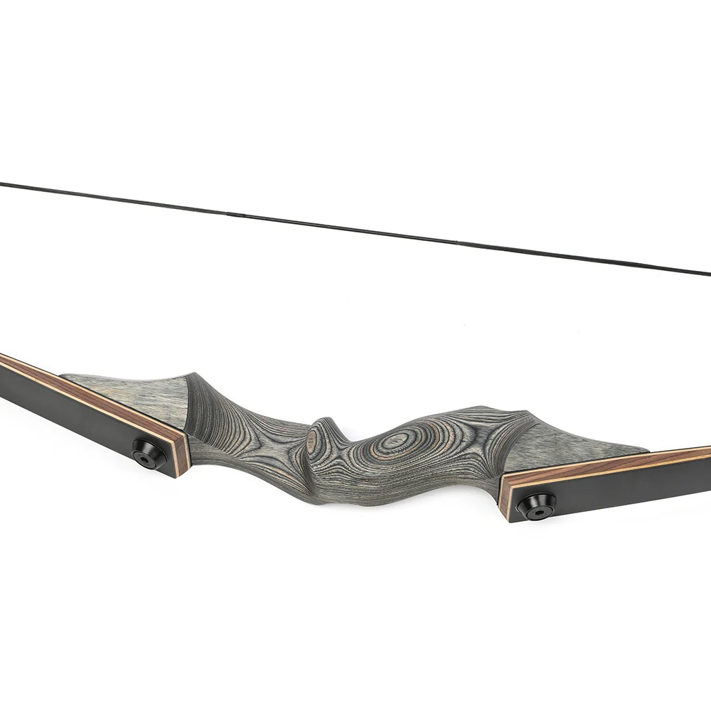 Imagem -03 - Arco e Flecha Longbow Madeira Black Hunter Takedown Recurve Bow American Hunting Target 2060lbs Longbow 60