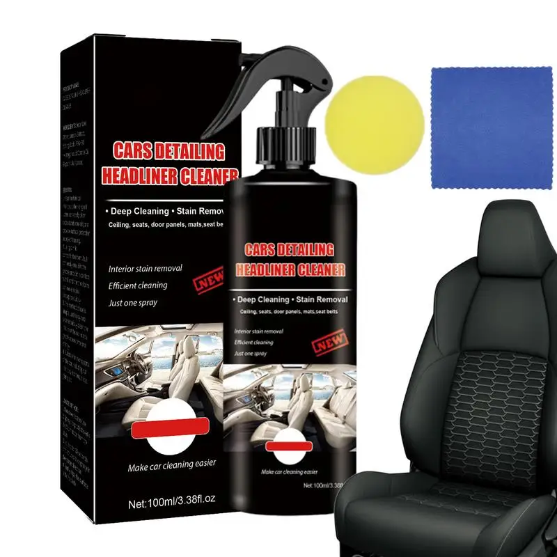 

Car Interior Cleaning Agent Car Cleaning Tools Ceiling Cleaner Leather Woven Fabric Water-free Roof Dash Cleaning Agent