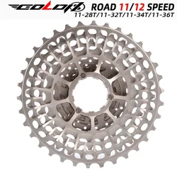 GOLDIX Ultralight CNC Road Bike Cassette 11/12 Speed k7 11S 12S 28T/32T/34T/36T Cassette Sprocket for SHIMANO HG