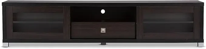 Beasley 5-Shelf Wood TV Stand, Dark Brown (118-6481-HiT)