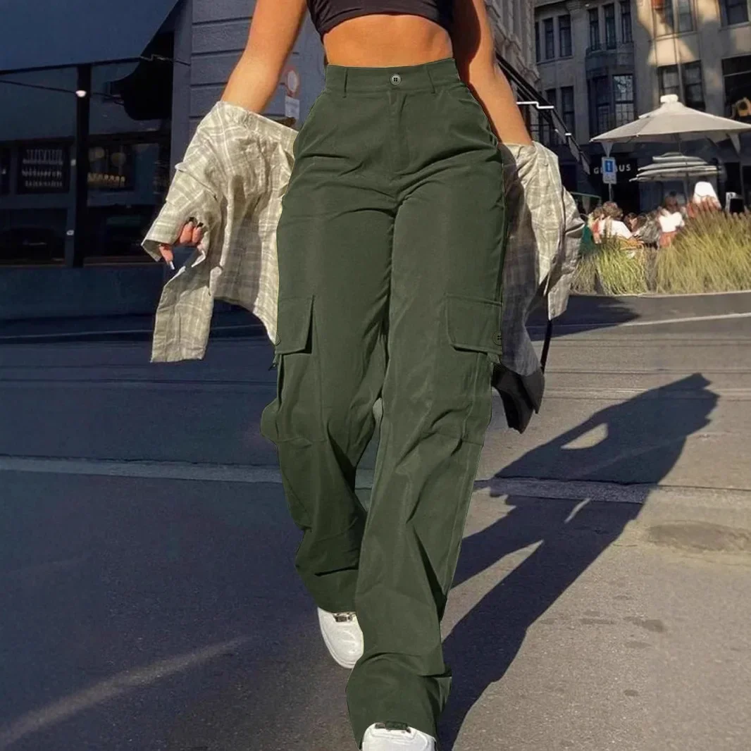 

2025 Casual Loose Straight American High Street Work Trousers Spring Summer New Style 2025 Cross-Border Fashion Women's Long Pan