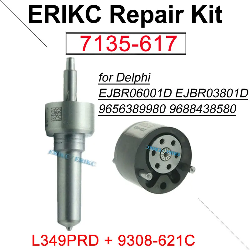 

Наконечник сопла L349PRD 9308-621C, комплект для ремонта дизельного инжектора 7135-617 для DELPHI EJBR06001D EJBR03801D 9656389980 9688438580