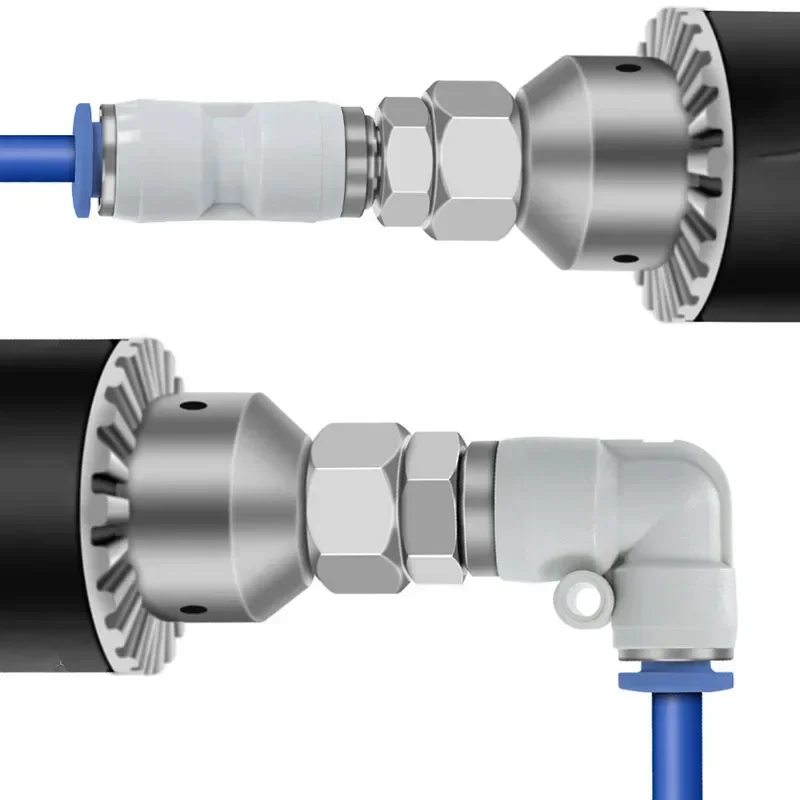 Pneumatic Rotary Connectors Swivel Fittings 360° Rotation MaleThread M5 1/4 1/2 Hose Joint 6/8/10mm Revolute DEUBLIN Connector