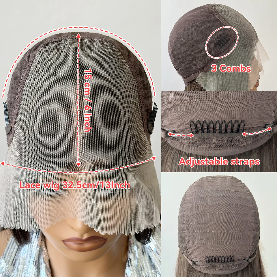 13x6 parrucche anteriori in pizzo sintetico parrucca bionda lunga diritta da 30 pollici per le donne nere parrucca in pizzo naturale Ombre marrone Cosplay evidenziare